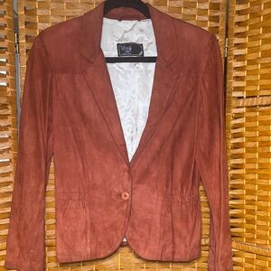 VForti Elegant Italian Rust Suede Blazer